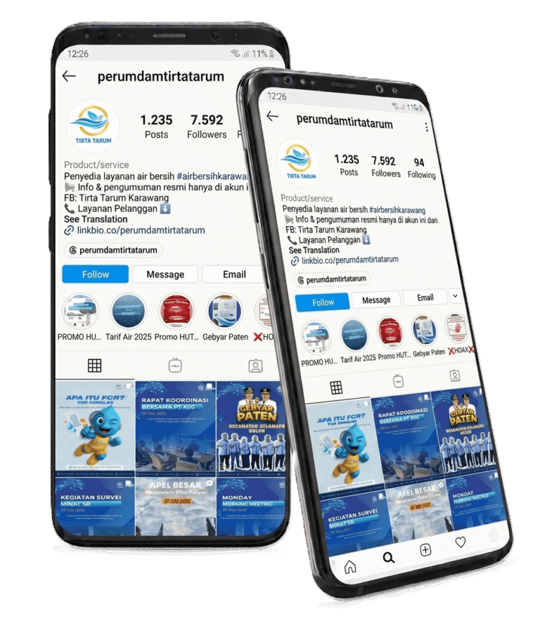 Portofolio Rumah Cipta Kreatif Media Sosial Optimization Perumdam Tirta Tarum Karawang
